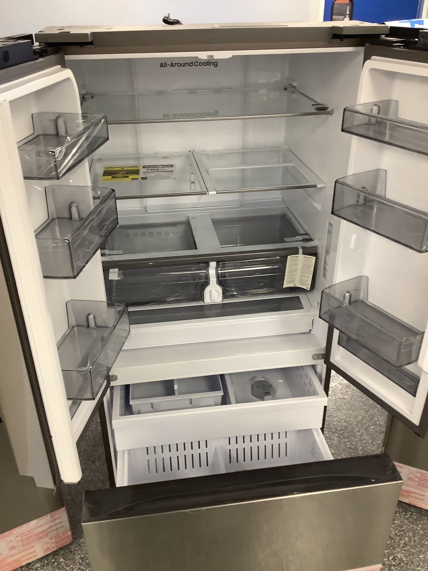 Samsung - 32 cu. ft. 3-Door French Door Smart Refrigerator with Dual Auto Ice Maker - Stainless Steel