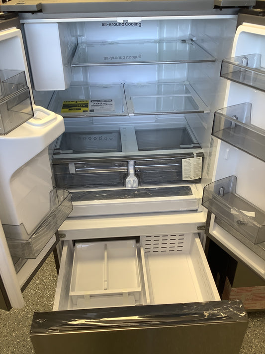 Samsung - 31 cu. ft. Mega Capacity 3-Door French Door Refrigerator with External Water and Ice Dispenser - Stainless Steel