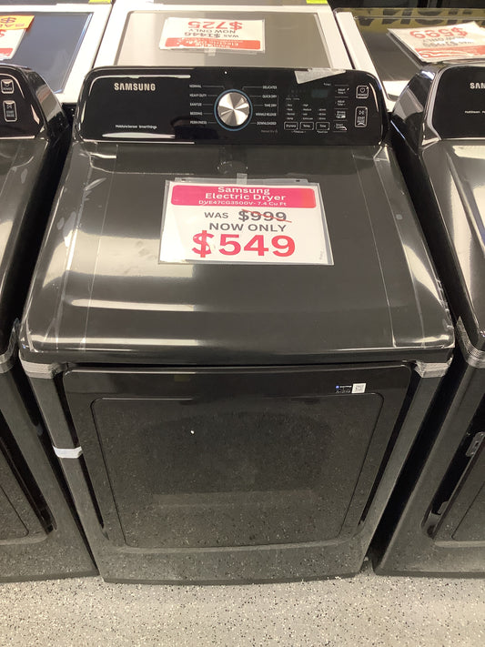 Samsung - 7.4 cu. ft. Smart Electric Dryer with Sensor Dry in Brushed Black