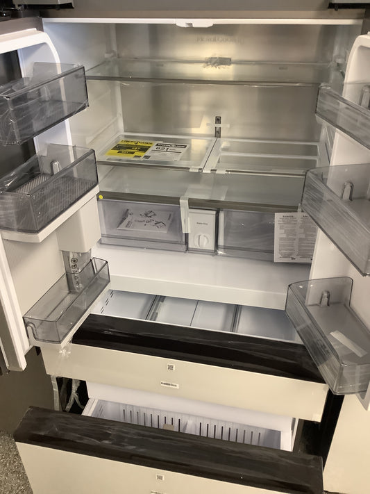 Samsung - Bespoke 23 cu. ft. Counter Depth 4-Door French Door Refrigerator with Beverage Center - Morning Blue Glass