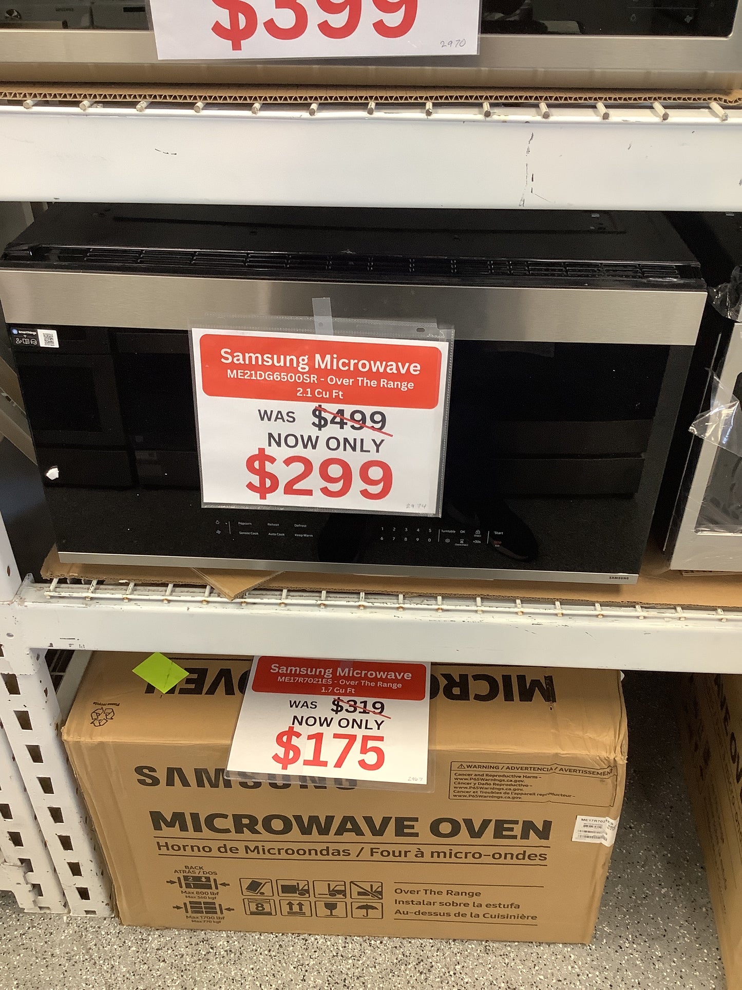 Samsung - Bespoke 2.1 Cu. Ft. Over-the-Range Microwave with Sensor Cooking and Edge to Edge Glass Display - Stainless Steel