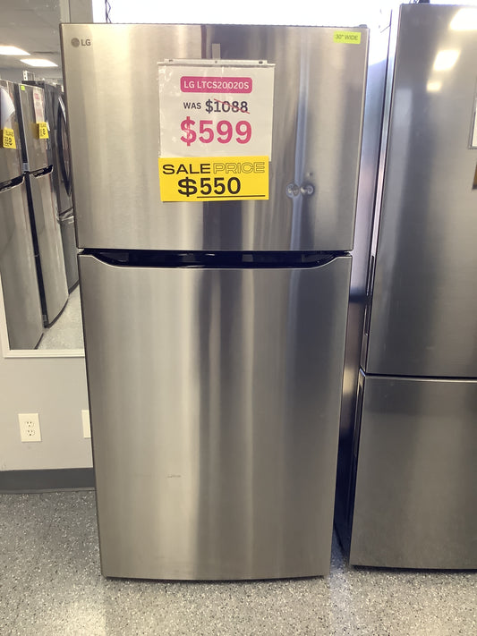 LG 20.2-cu ft Top-Freezer Refrigerator (Stainless Steel)