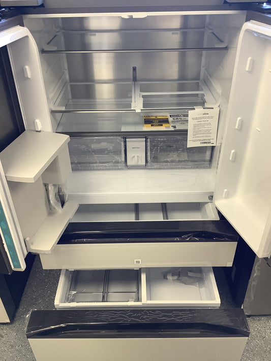 Samsung - Bespoke 29 cu. ft 4-Door French Door Refrigerator with Beverage Center - Morning Blue Glass