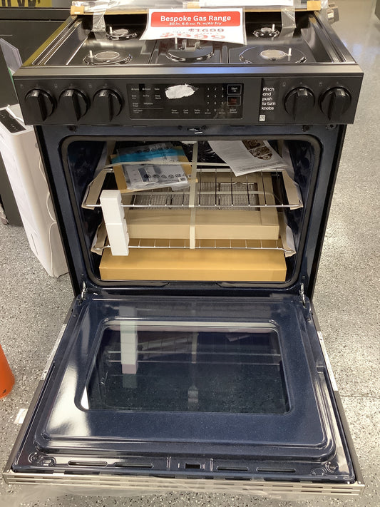 Bespoke 30 in. 6.0 cu. ft. 5 Burner Smart Slide-In Gas Range with Air Fry & Safety Knobs in Stainless Steel