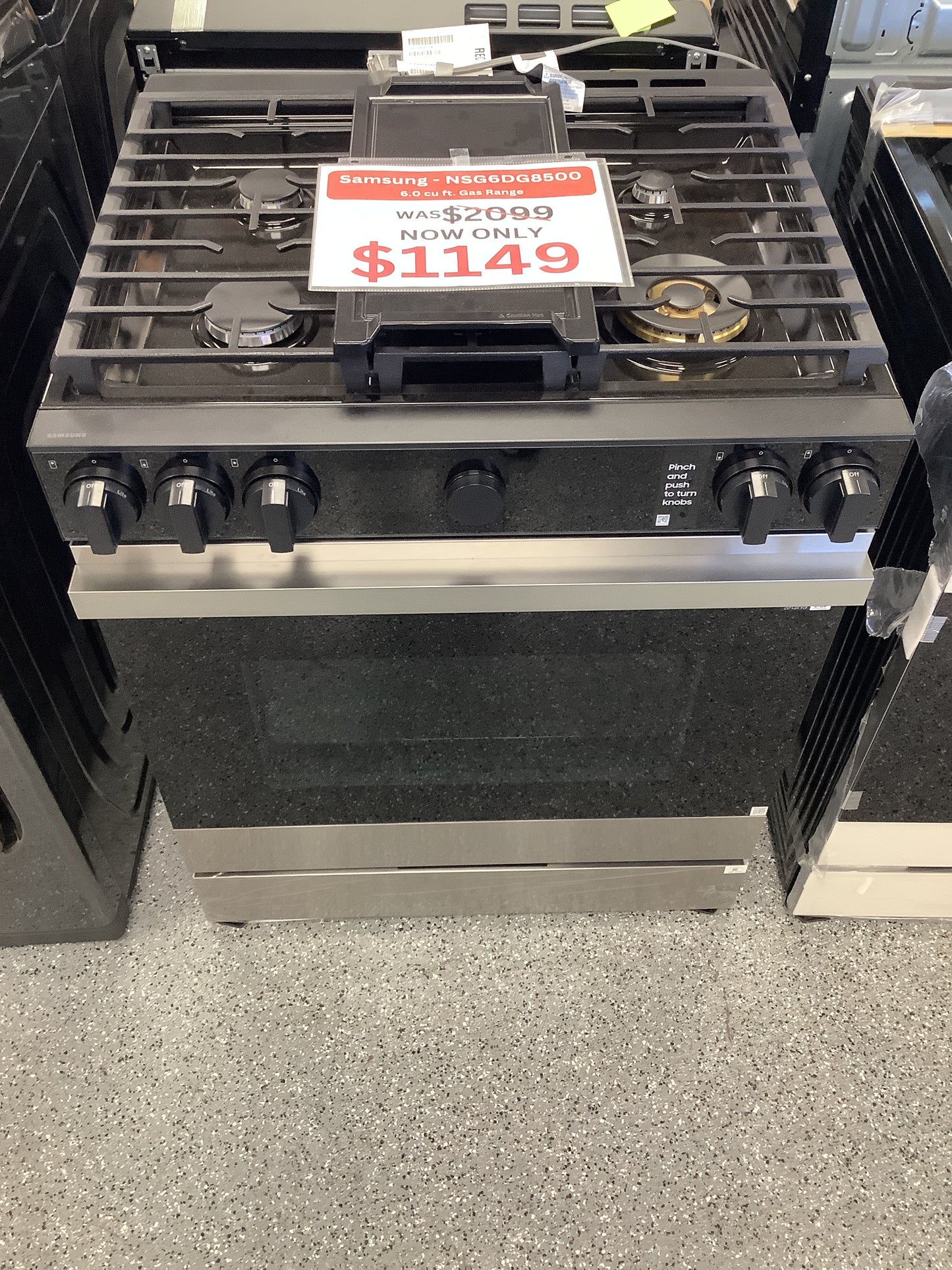 Samsung - Bespoke 6.0 Cu. Ft. Slide-In Gas Range with Air Sous Vide - Stainless Steel