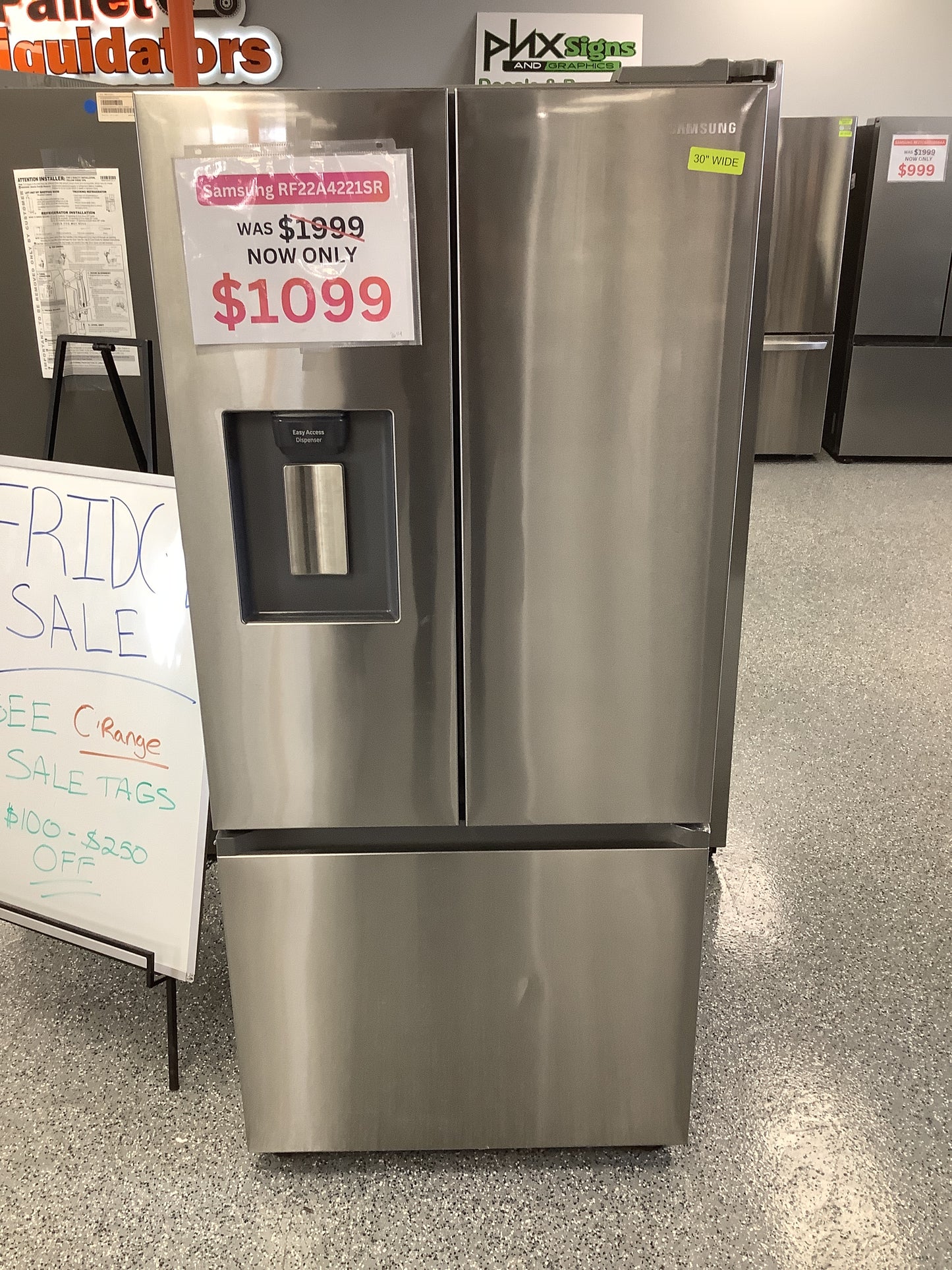 22 cu. ft. Smart 3-Door French Door Refrigerator with External Water Dispenser in Fingerprint Resistant Stainless Steel