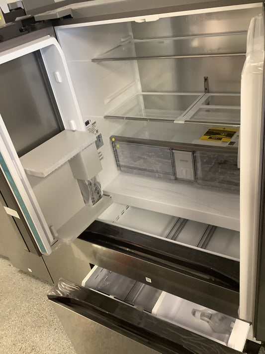 Samsung - Bespoke 23 cu. ft. Counter Depth 4-Door French Door Refrigerator with Beverage Center - Stainless steel