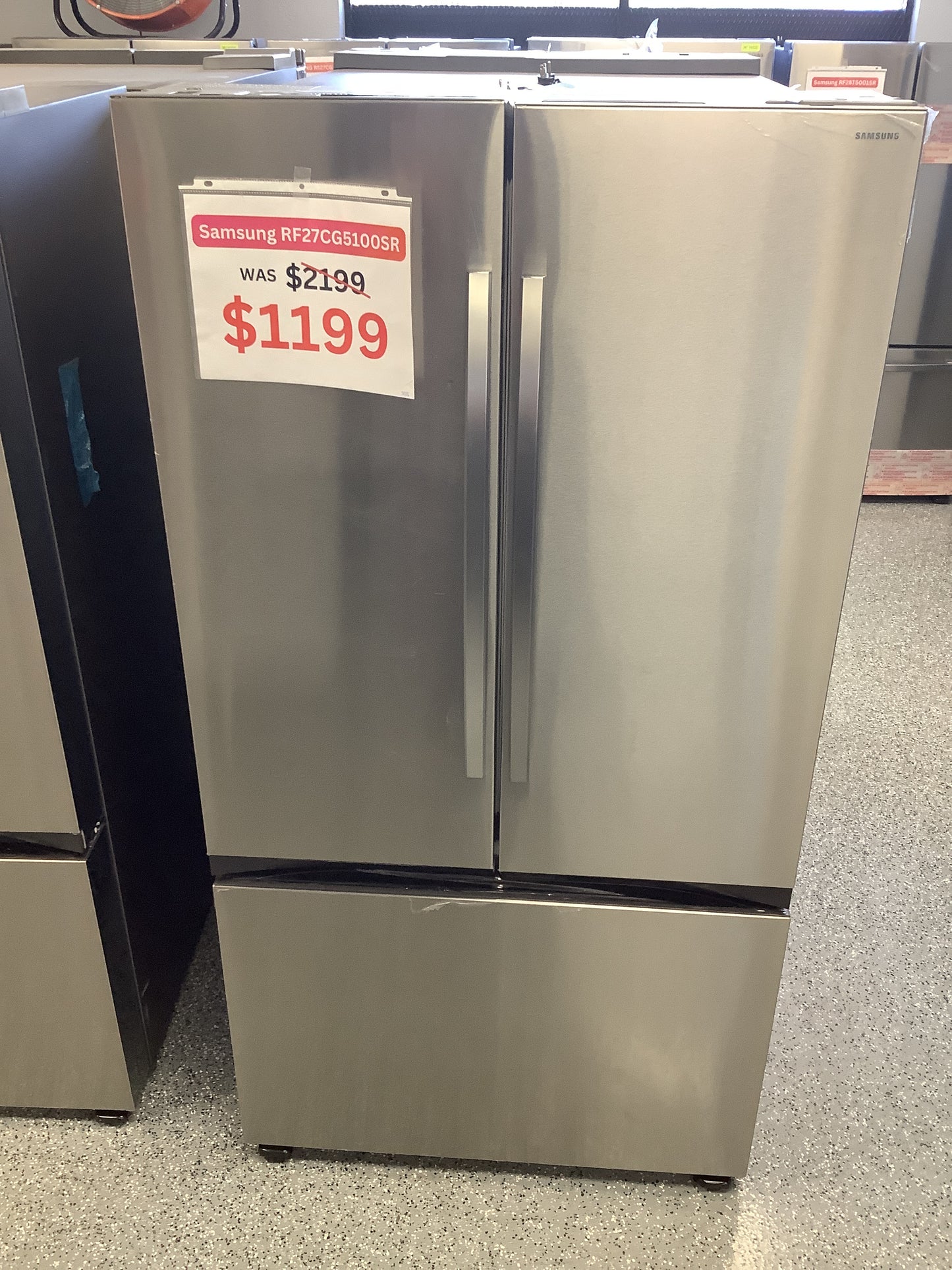 Samsung - 36" 3-Door French Door SpaceMax™ Counter Depth Refrigerator with All-Around Cooling and Dual Auto Ice Maker - Stainless Steel
