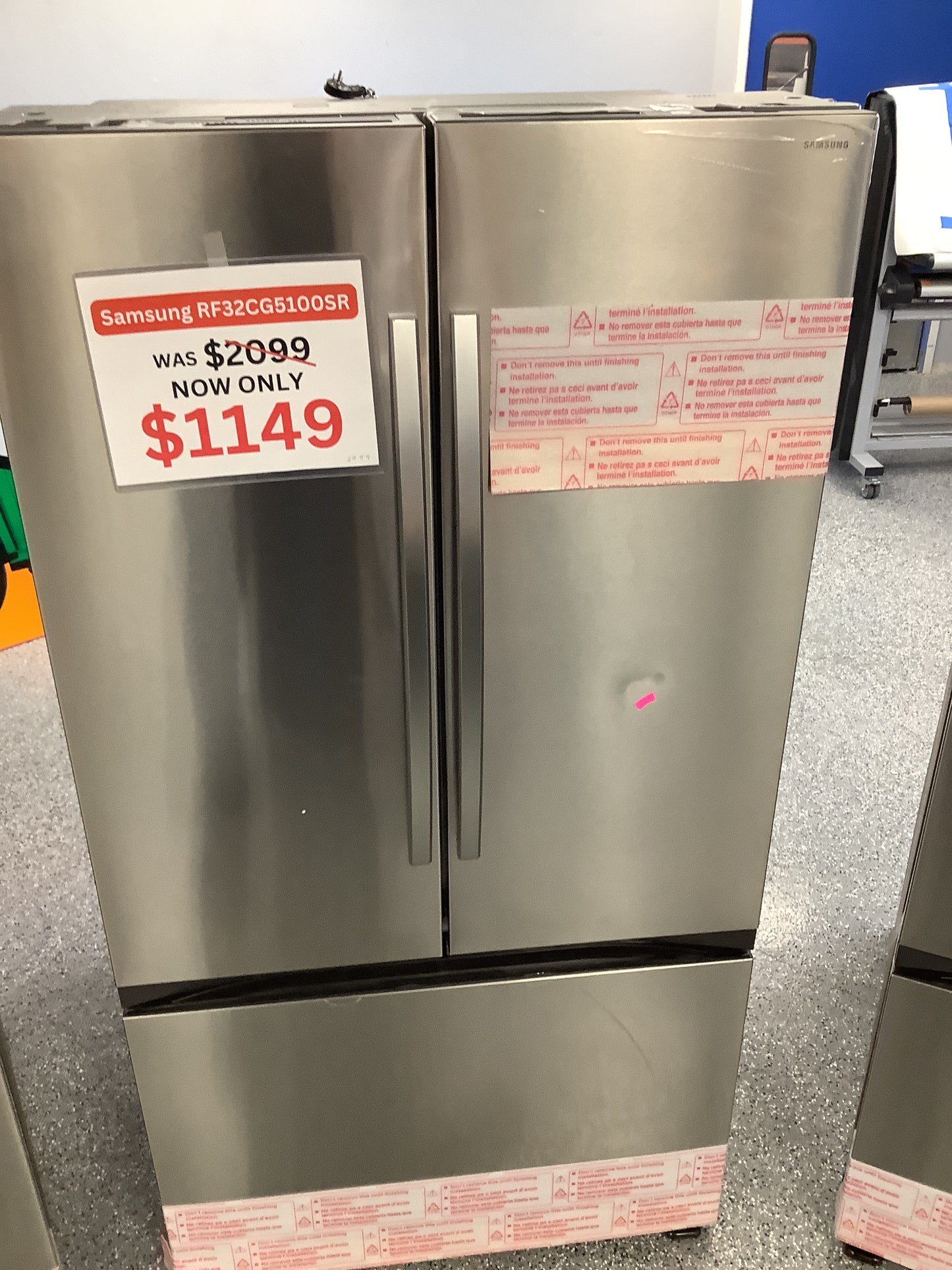 Samsung - 32 cu. ft. 3-Door French Door Smart Refrigerator with Dual Auto Ice Maker - Stainless Steel