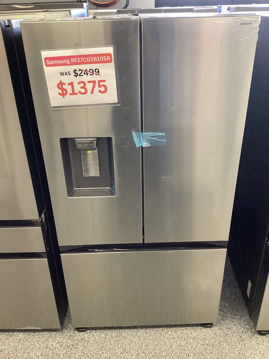 Samsung - 26 cu. ft. Mega Capacity Counter Depth 3-Door French Door Refrigerator with External Water and Ice Dispenser - Stainless Steel