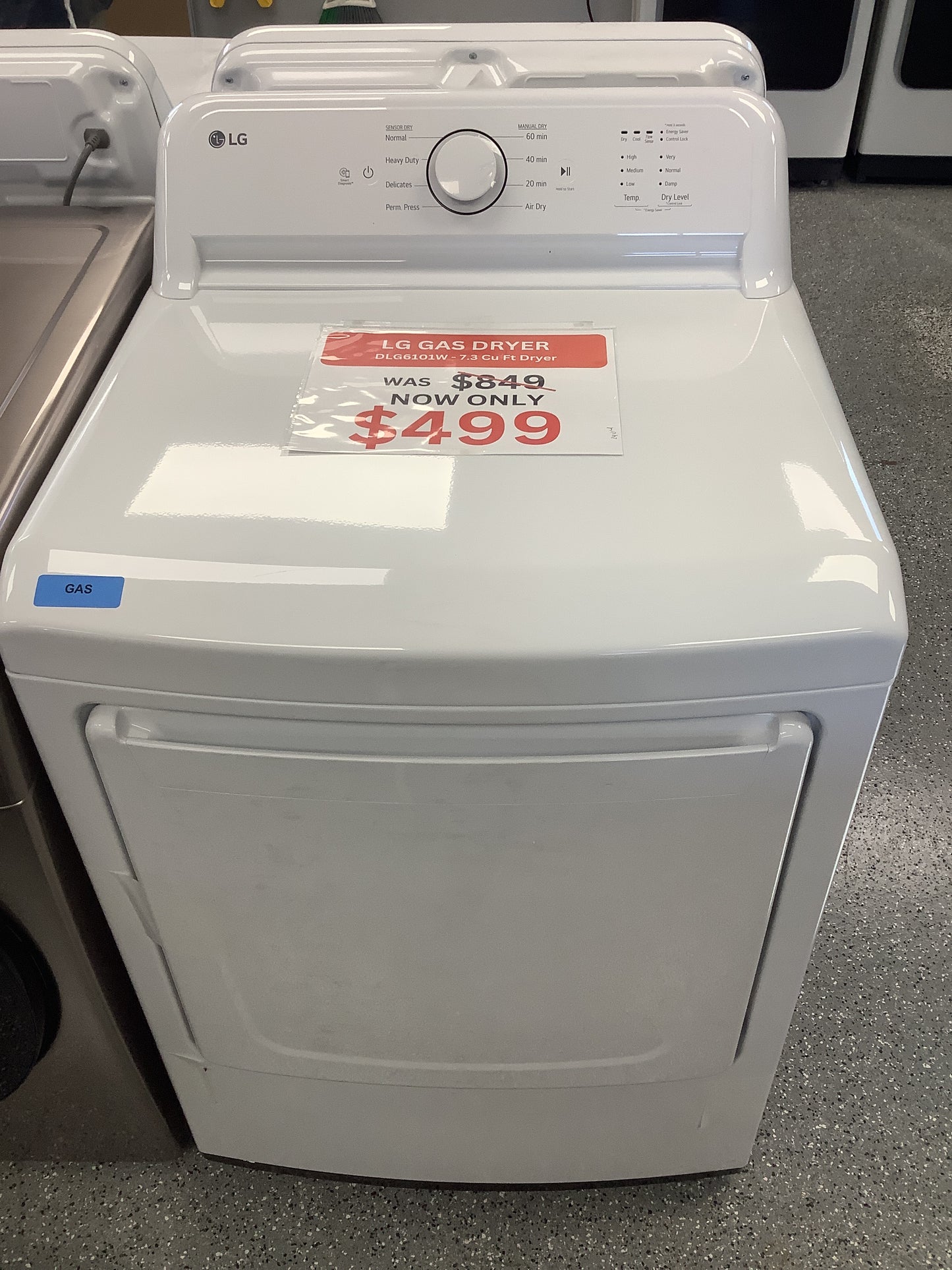 LG 7.3 cu. ft. Rear Control Gas Energy Star Dryer with Sensor Dry