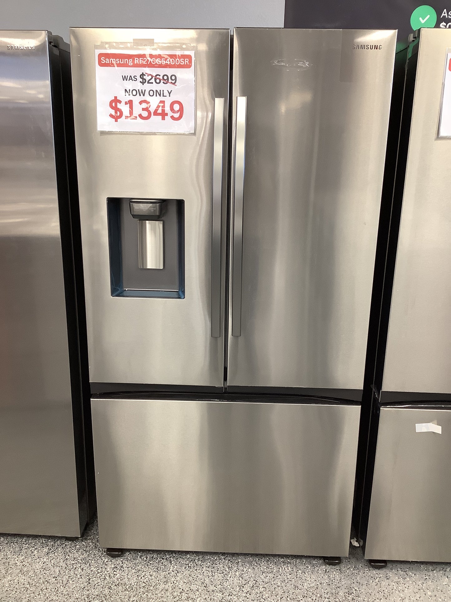 Samsung 26 cu. ft. Mega Capacity Counter Depth 3-Door French Door Refrigerator with Four Types of Ice in Stainless Steel