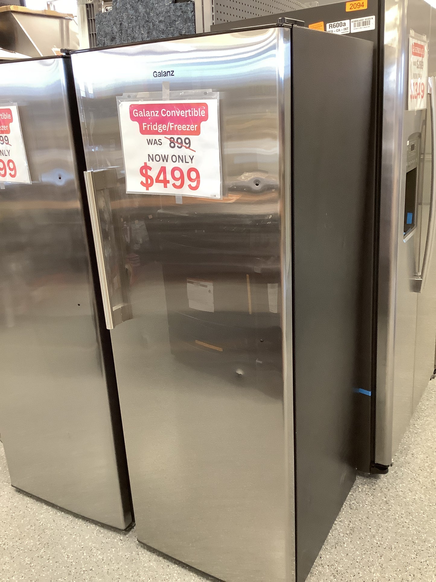 Galanz 11 cu. ft. Convertible Stainless Steel Upright Freezer or Fridge