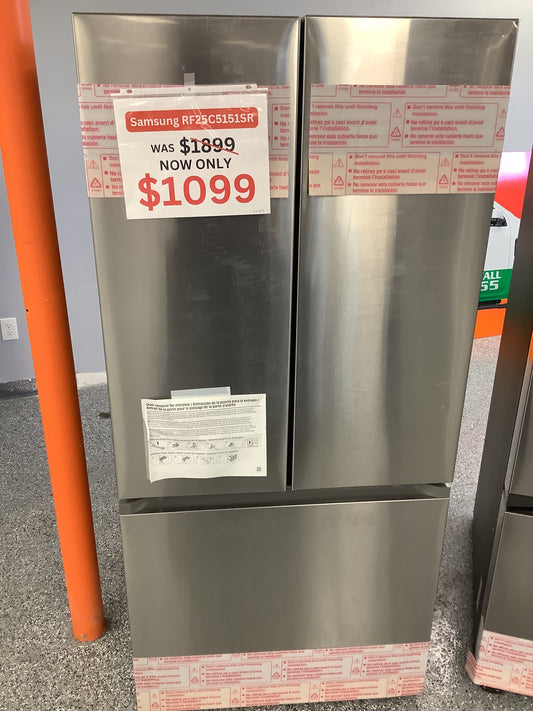 Samsung - 25 cu. ft. 33" 3-Door French Door Refrigerator - Stainless steel